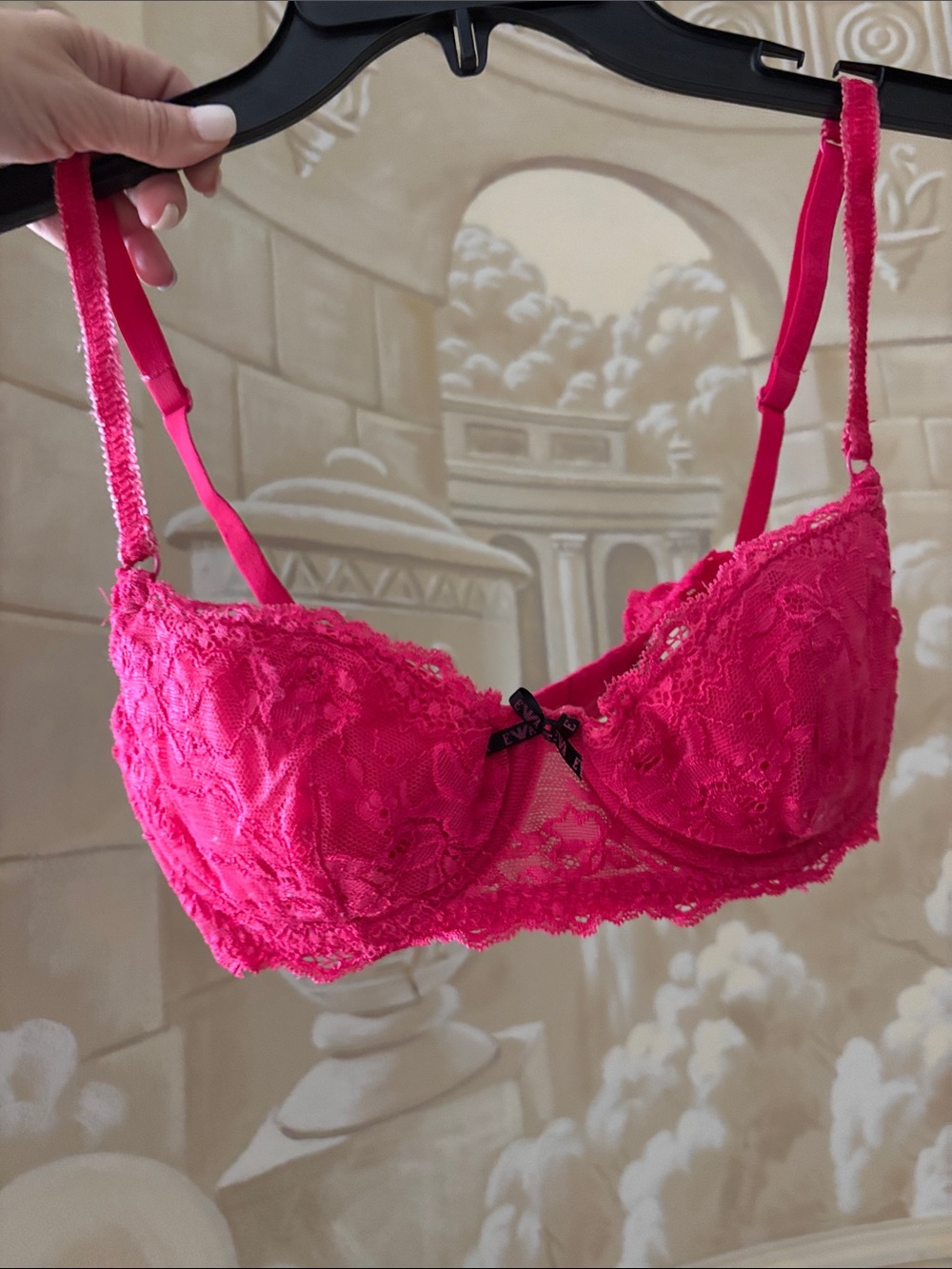 Emporio Armani Hot Pink Lace Balconette Bra